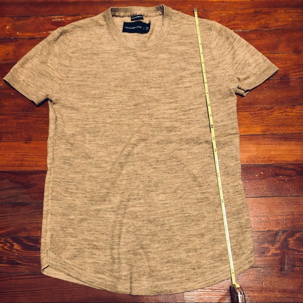 Abercrombie Cotton Pima Textured Knit Tee - Beige